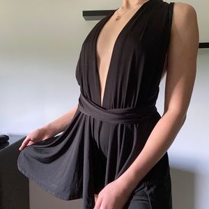 Black wrap around straps Romper
